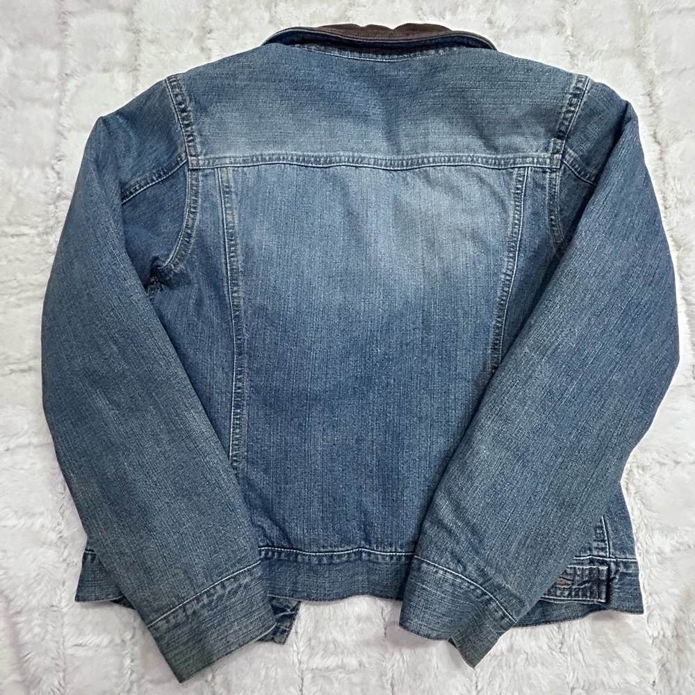 Vintage PAUL SMITH Pink label Denim Jacket Corduroy Collar Quilt Lining Size 42 - Picture 7 of 13